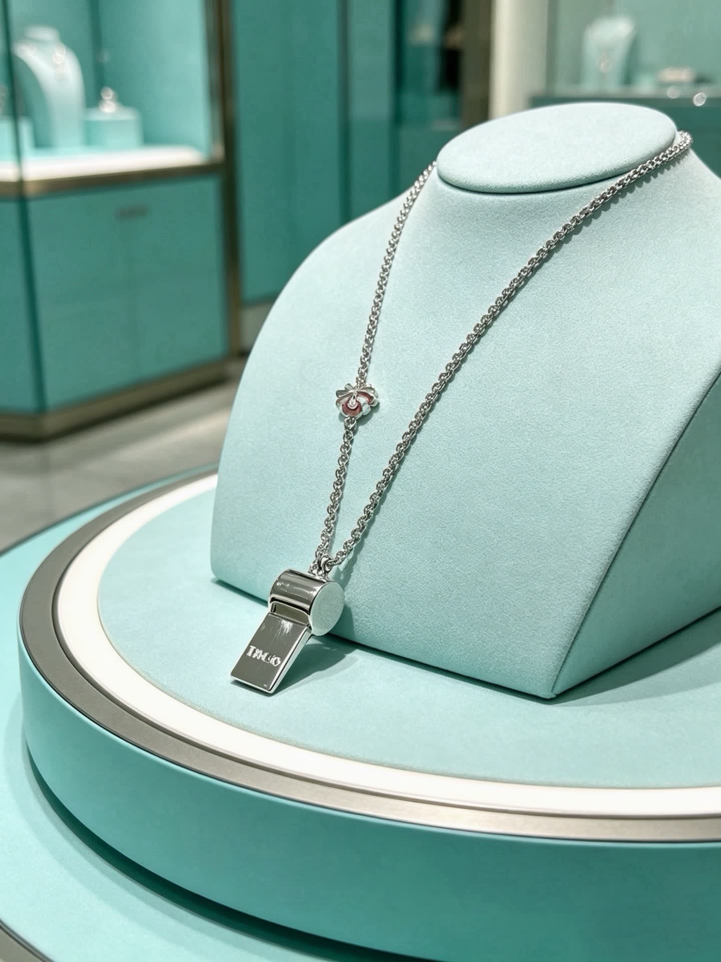 Tiffany & Co. Blue Enamel Tag Pendant Necklace Tiffany & Co. Blue Enamel Tag Pendant Necklace